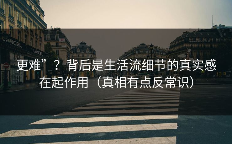 更难”?背后是生活流细节的真实感在起作用(真相有点反常识) 更难”?背后是生活流细节的真实感在起作用(真相有点反常识)