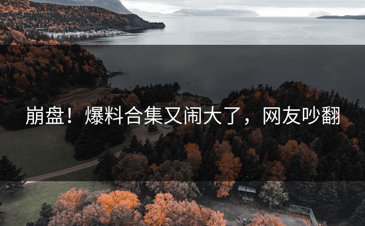 崩盘！爆料合集又闹大了，网友吵翻