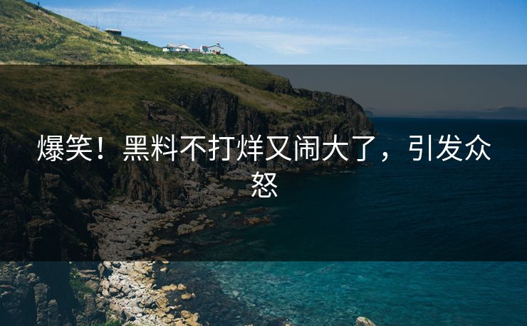 爆笑！黑料不打烊又闹大了，引发众怒