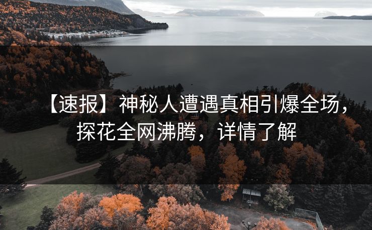 【速报】神秘人遭遇真相引爆全场，探花全网沸腾，详情了解