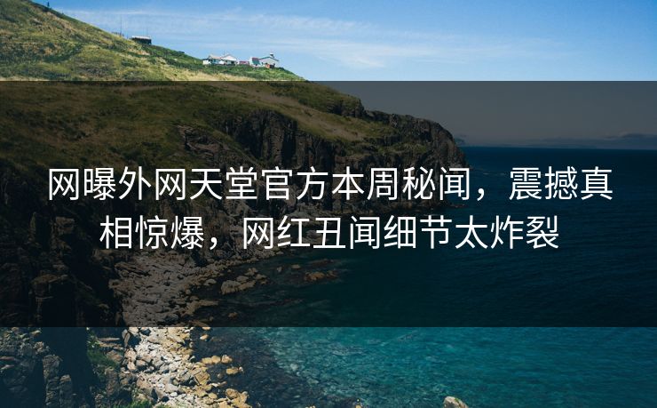 网曝外网天堂官方本周秘闻，震撼真相惊爆，网红丑闻细节太炸裂