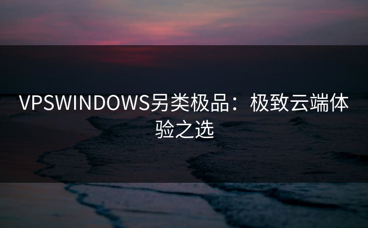 VPSWINDOWS另类极品：极致云端体验之选